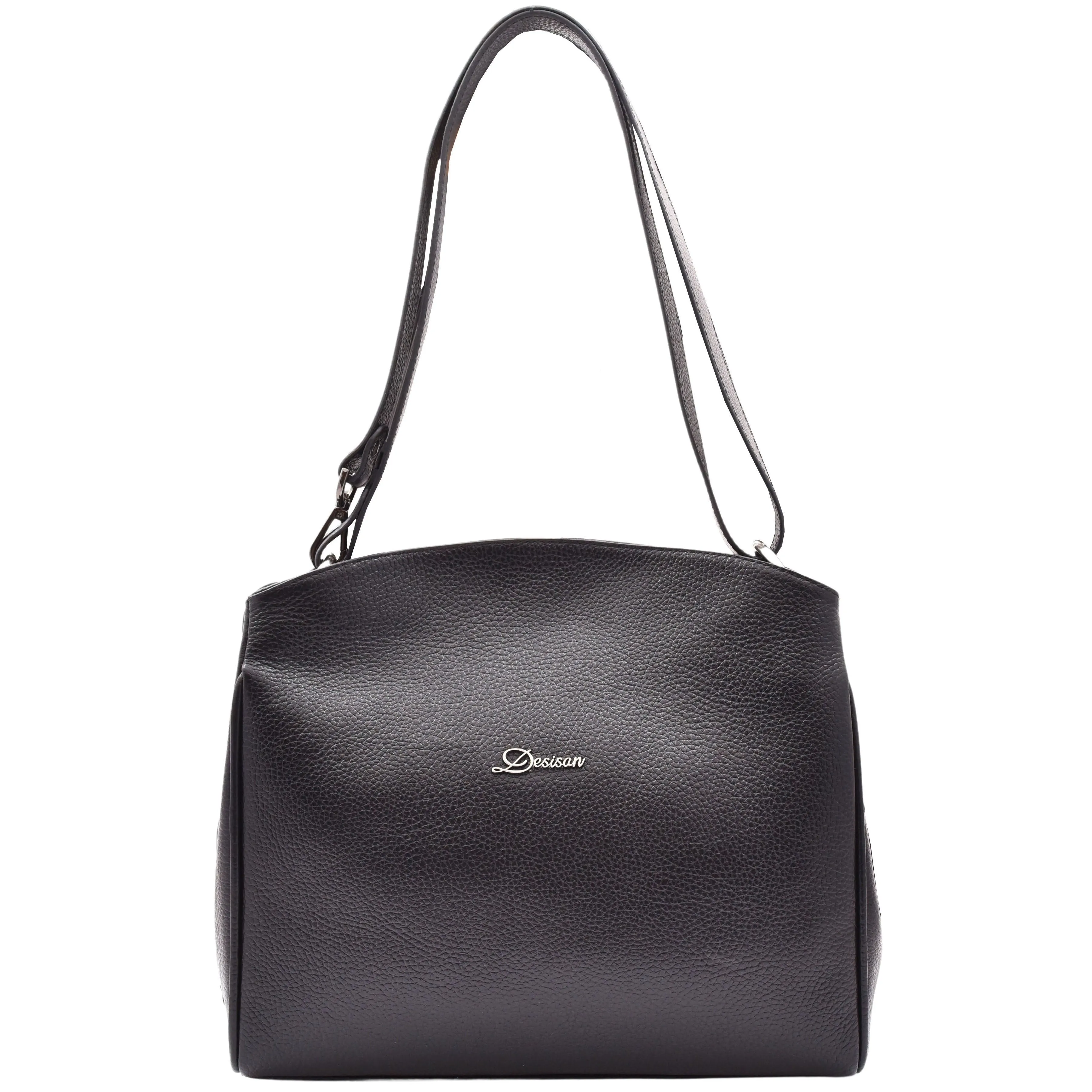 DR616 Women's Magnetic Snap Closure Leather Hobo Bag Black