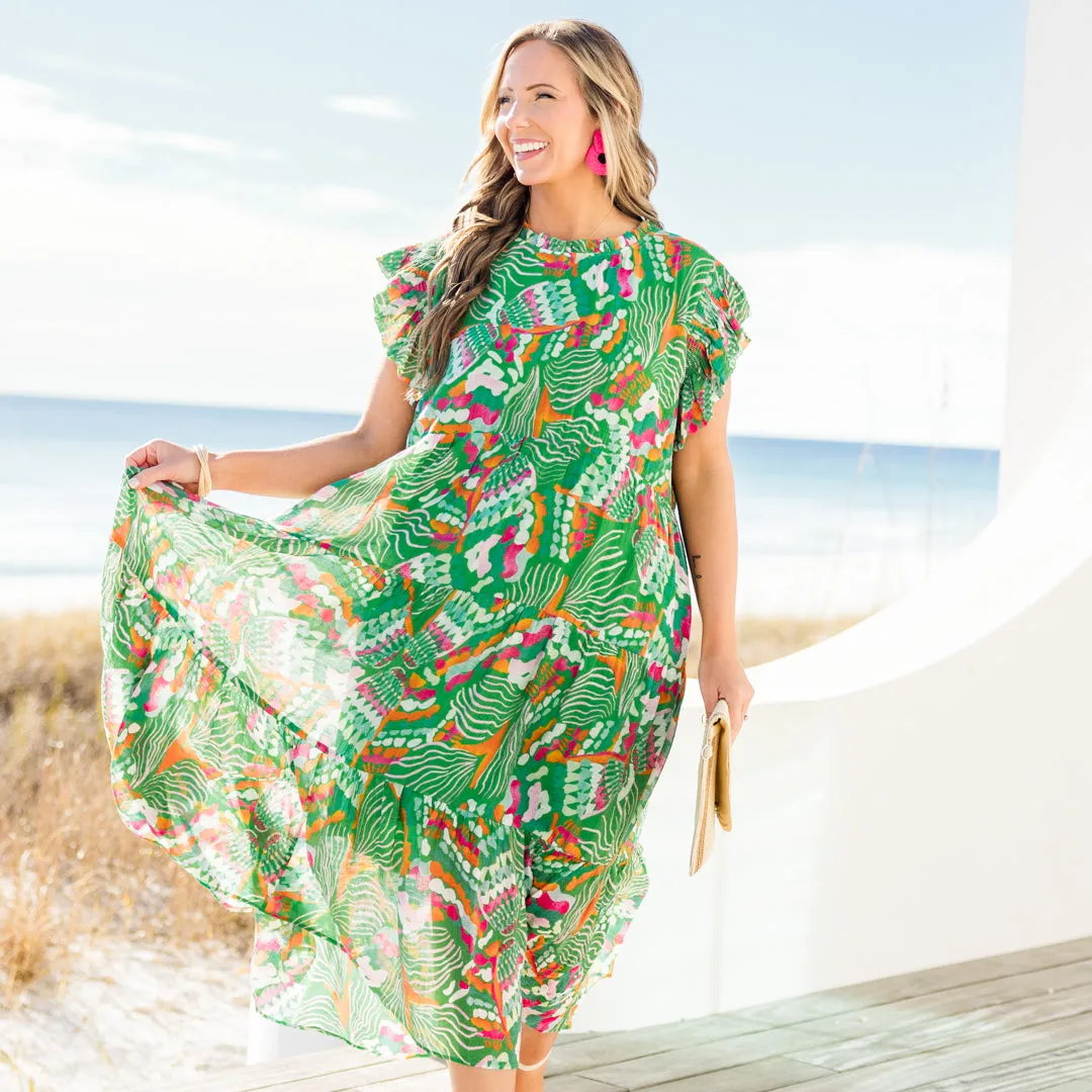 Drifting Directions Dress, Green