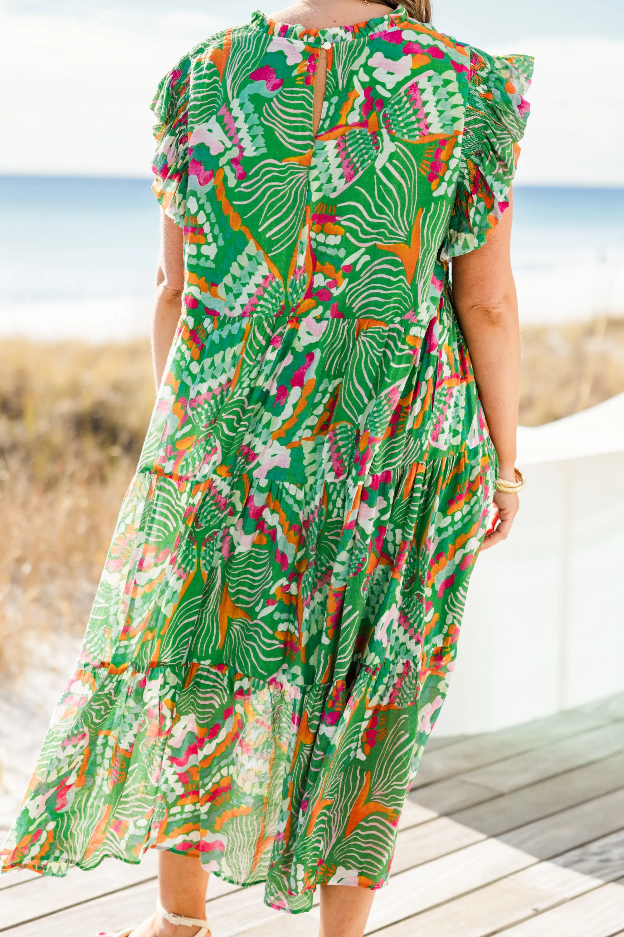Drifting Directions Dress, Green