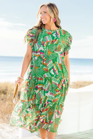 Drifting Directions Dress, Green
