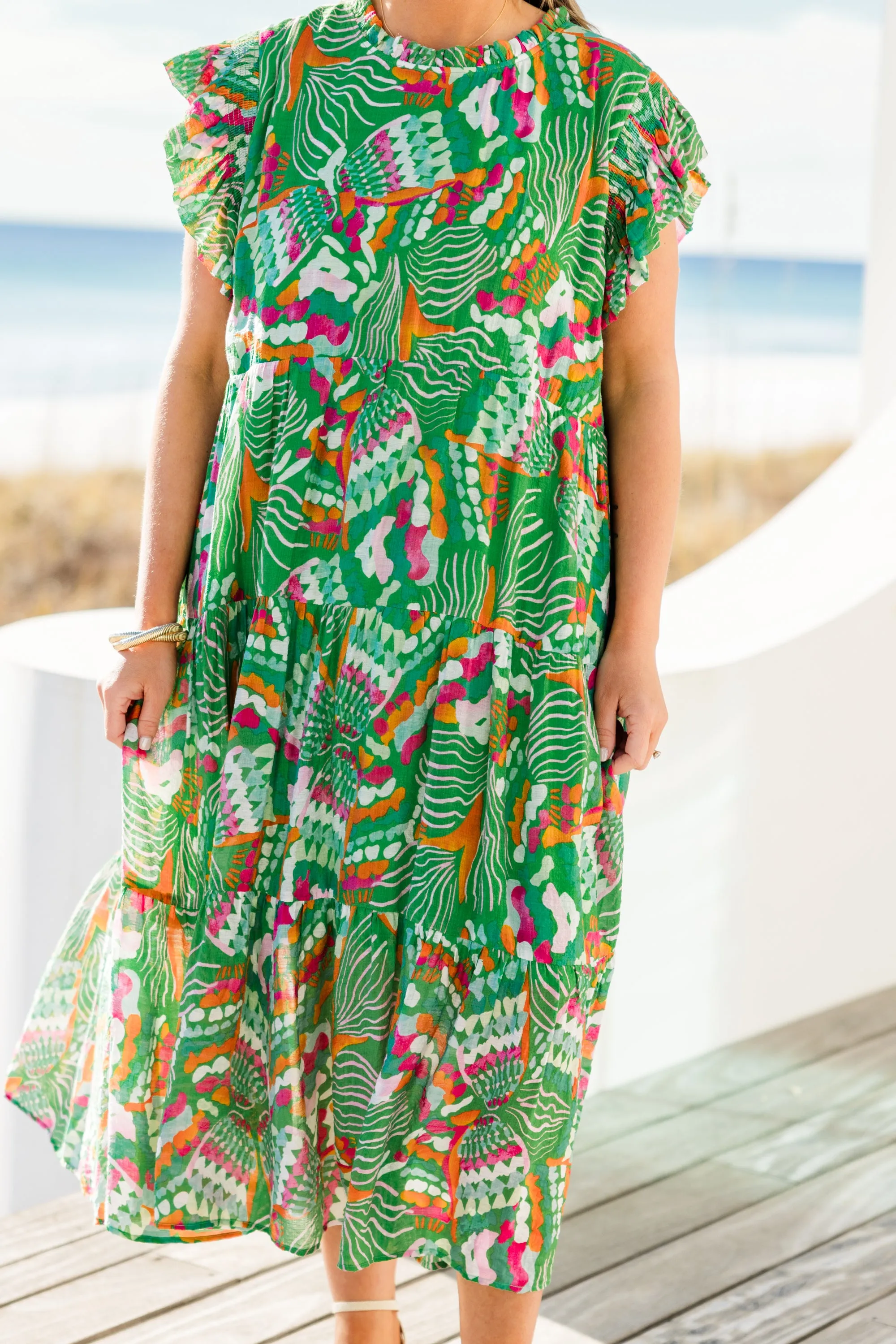 Drifting Directions Dress, Green