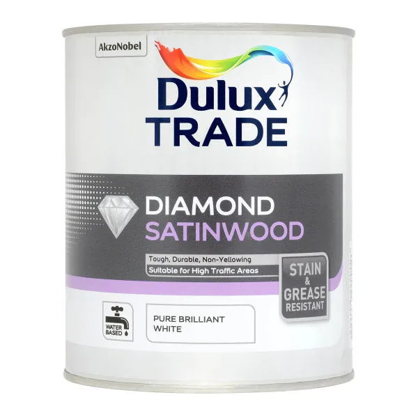 Dulux Trade Diamond Satinwood Pure Brilliant 1L