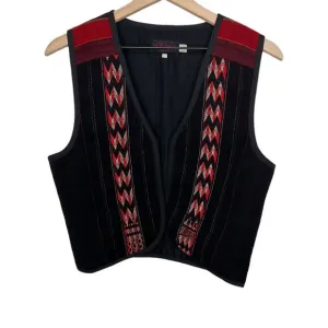 EARTH TONES SANTA FE VINTAGE Handmade M Bolivian Wool Embroidered Vest Western