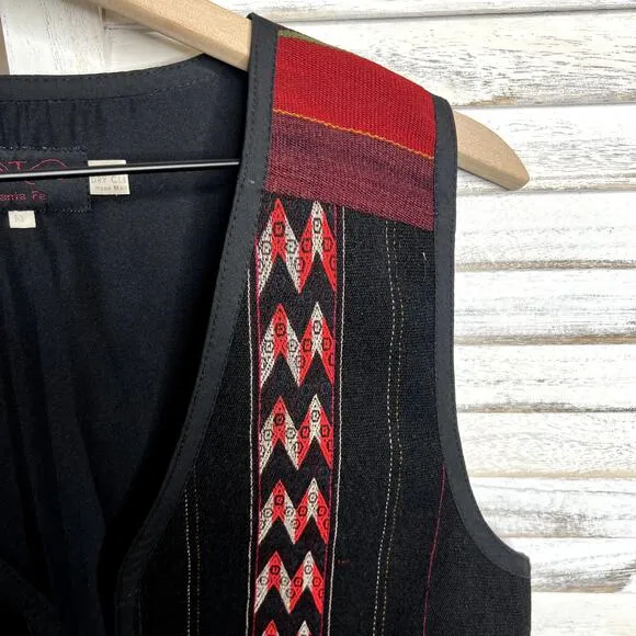 EARTH TONES SANTA FE VINTAGE Handmade M Bolivian Wool Embroidered Vest Western