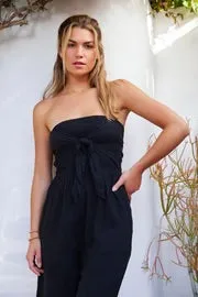 Elva Tie Front Jumpsuit Black