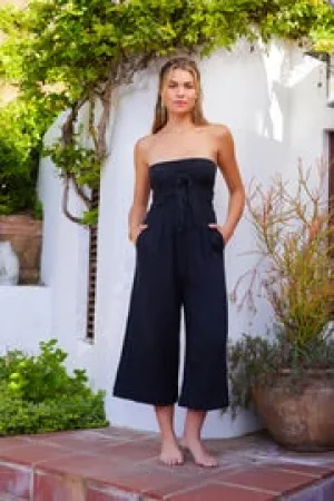 Elva Tie Front Jumpsuit Black