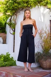 Elva Tie Front Jumpsuit Black