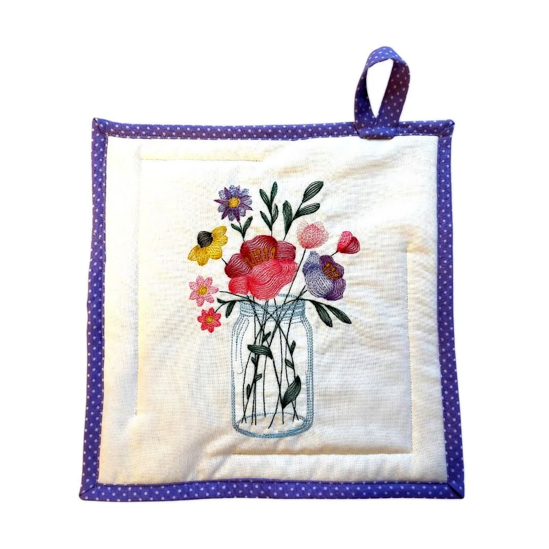 Embroidered Potholders and Hot Pads
