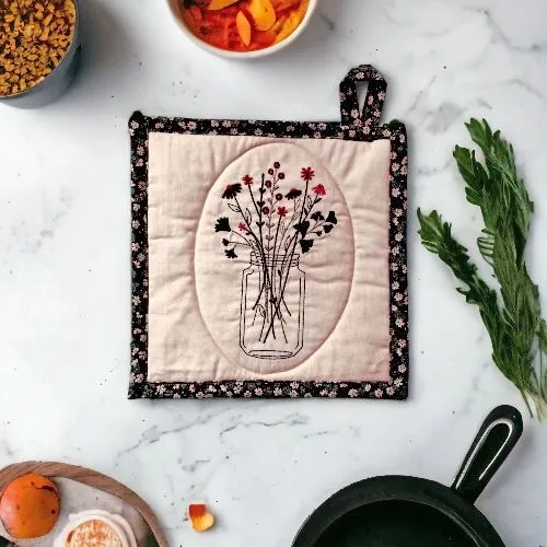 Embroidered Potholders and Hot Pads