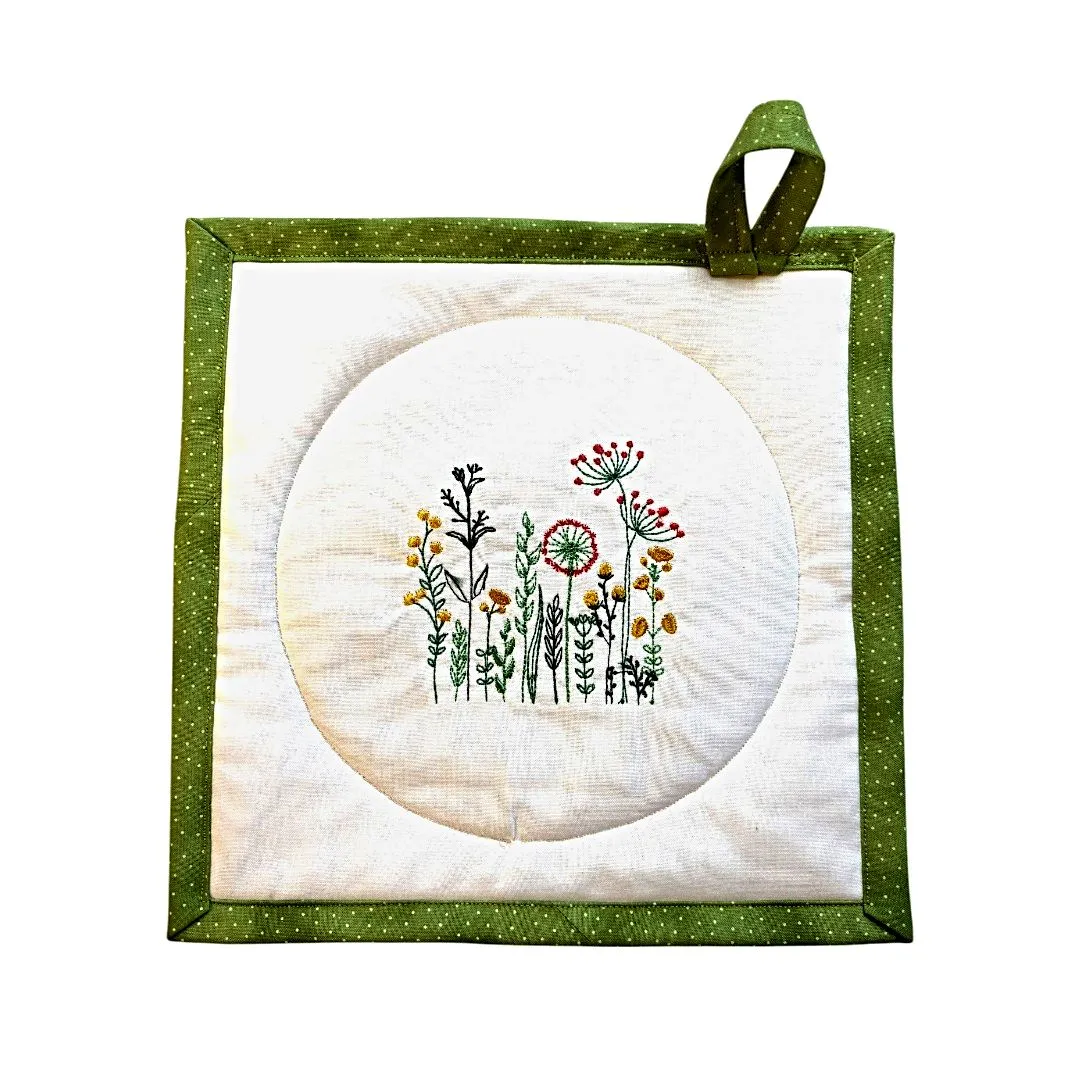 Embroidered Potholders and Hot Pads