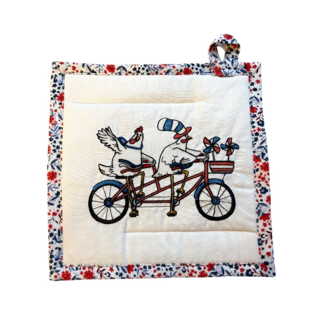 Embroidered Potholders and Hot Pads