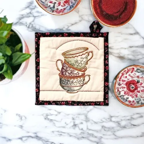 Embroidered Potholders and Hot Pads