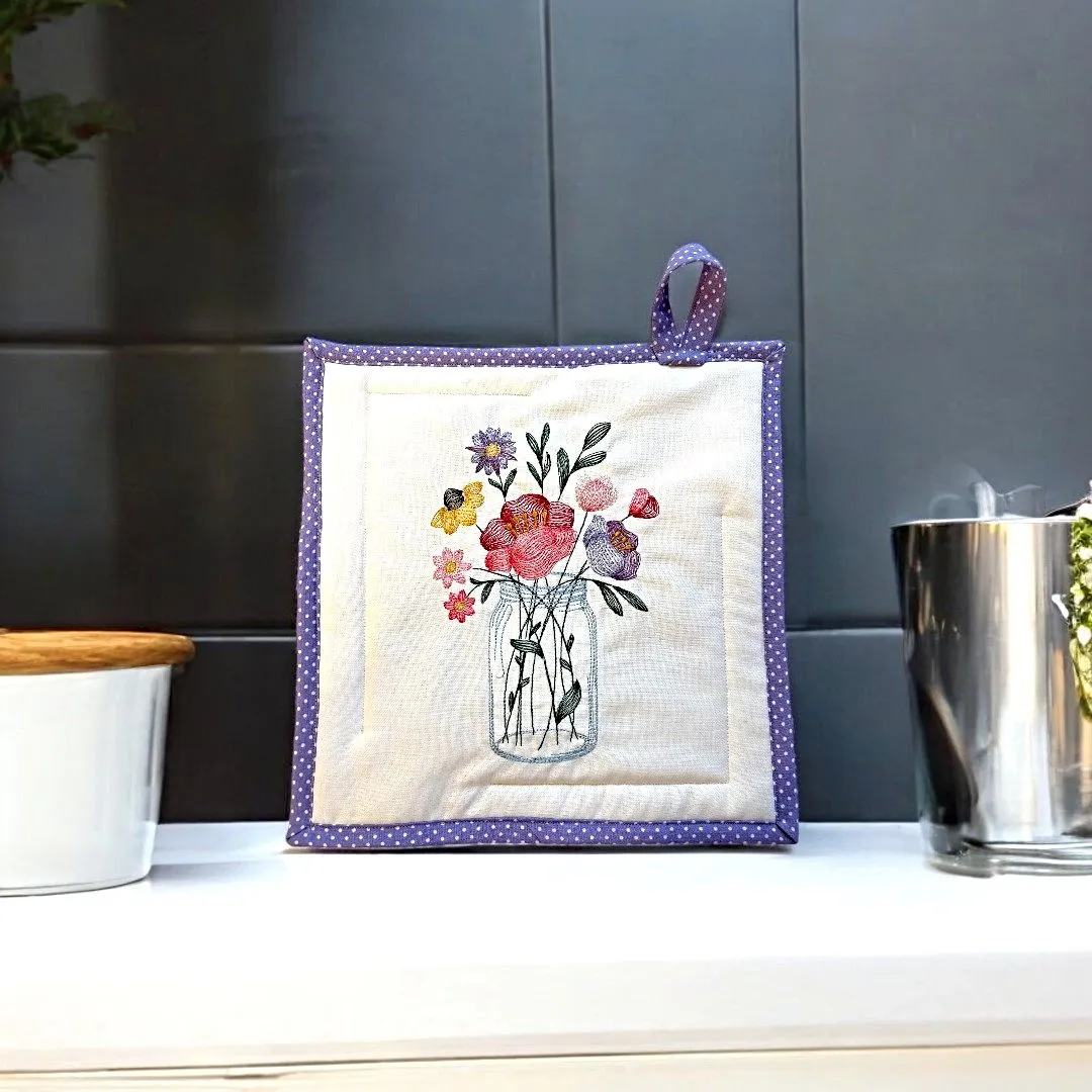 Embroidered Potholders and Hot Pads
