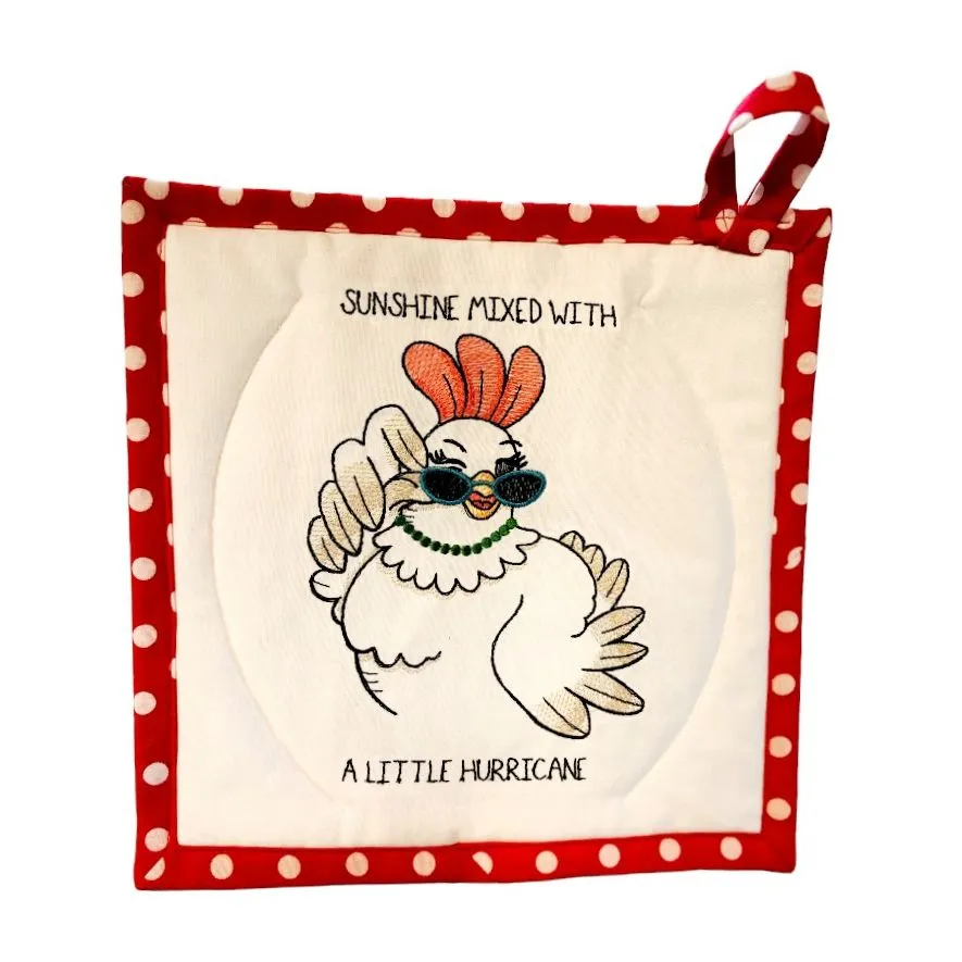 Embroidered Potholders and Hot Pads