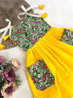 EMILY YELLOW KNOTED POCKET FROCK