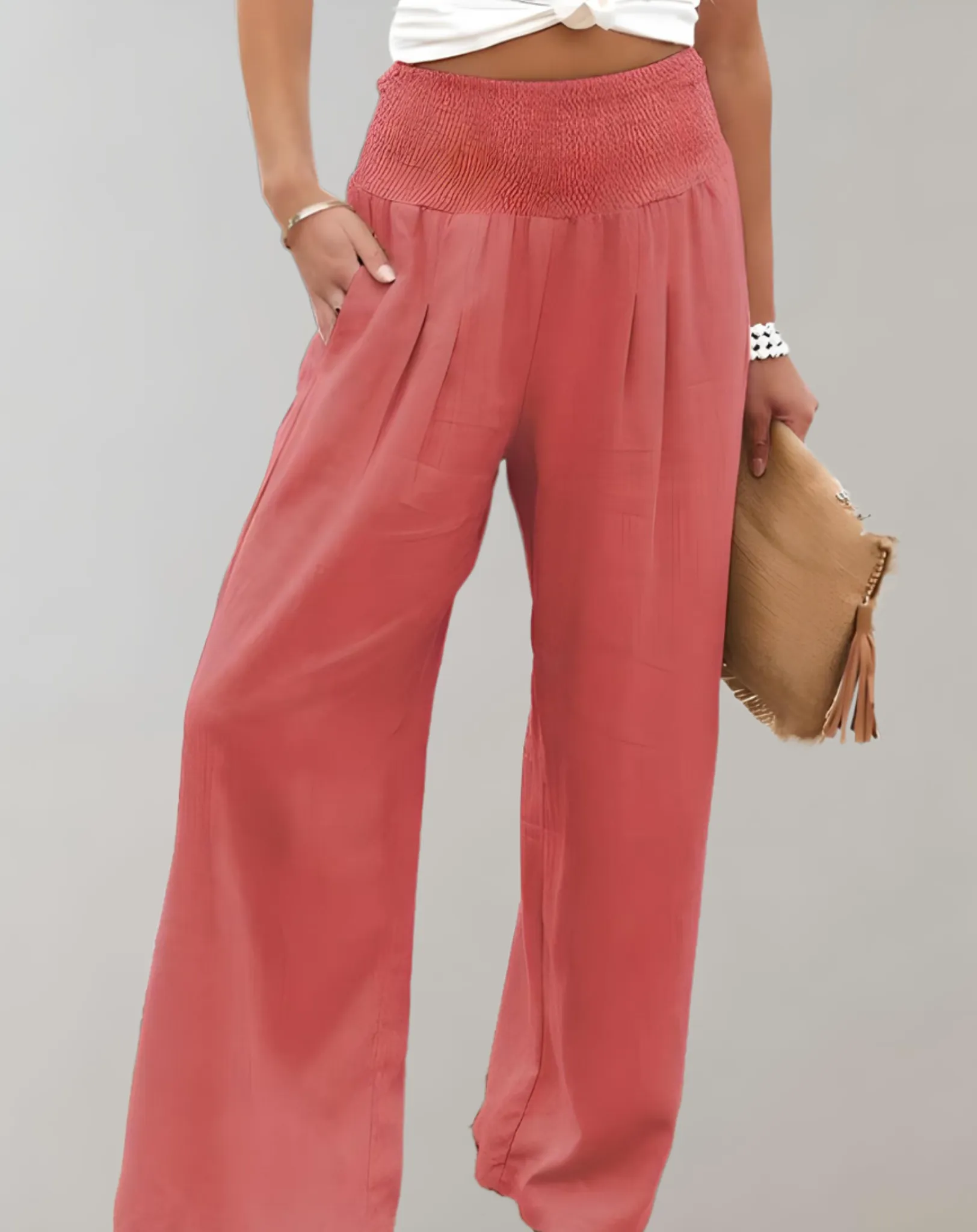 Erica | Wide Pleat Pants | Elegant Casual Style | Lightweight Fabric