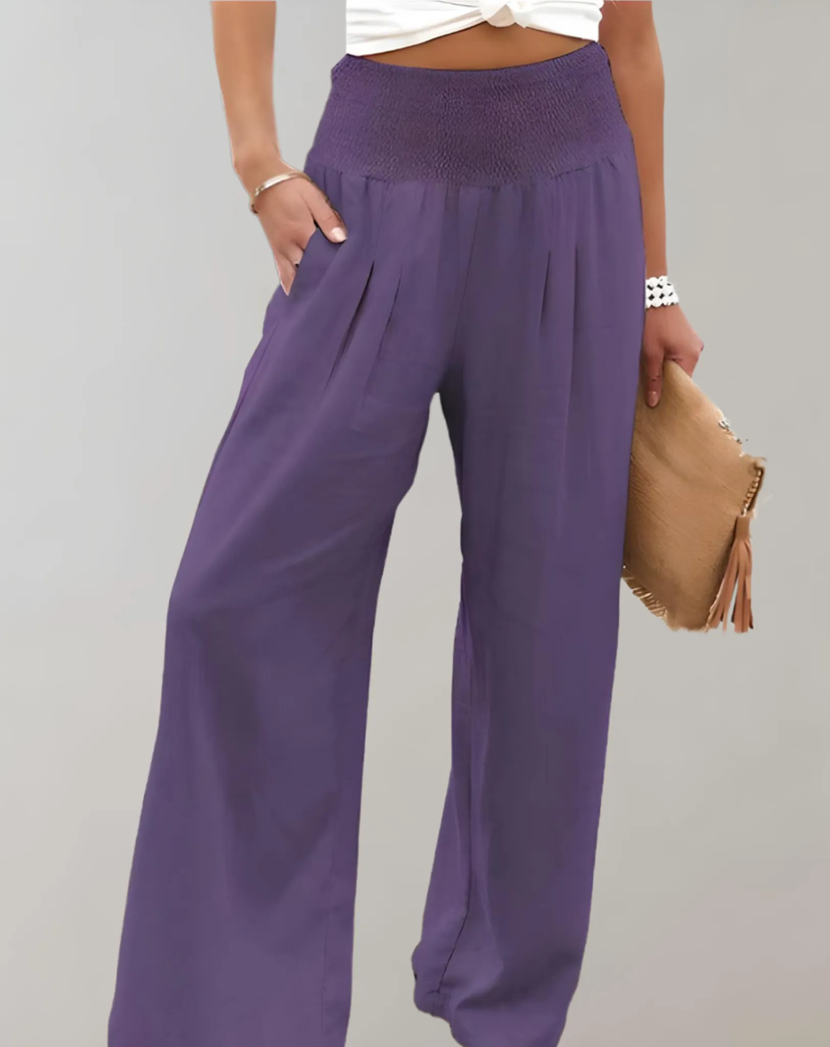 Erica | Wide Pleat Pants | Elegant Casual Style | Lightweight Fabric