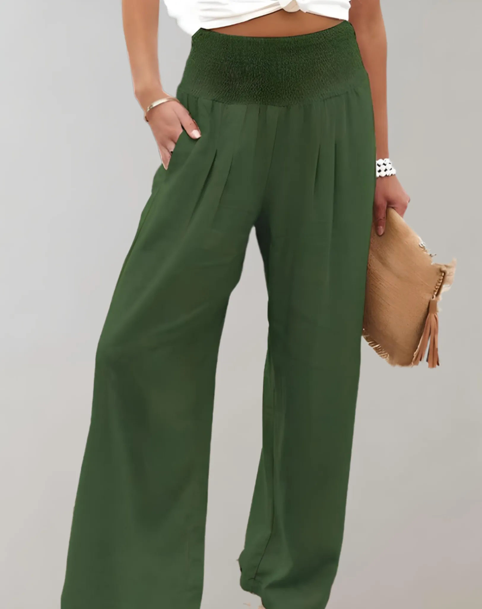 Erica | Wide Pleat Pants | Elegant Casual Style | Lightweight Fabric