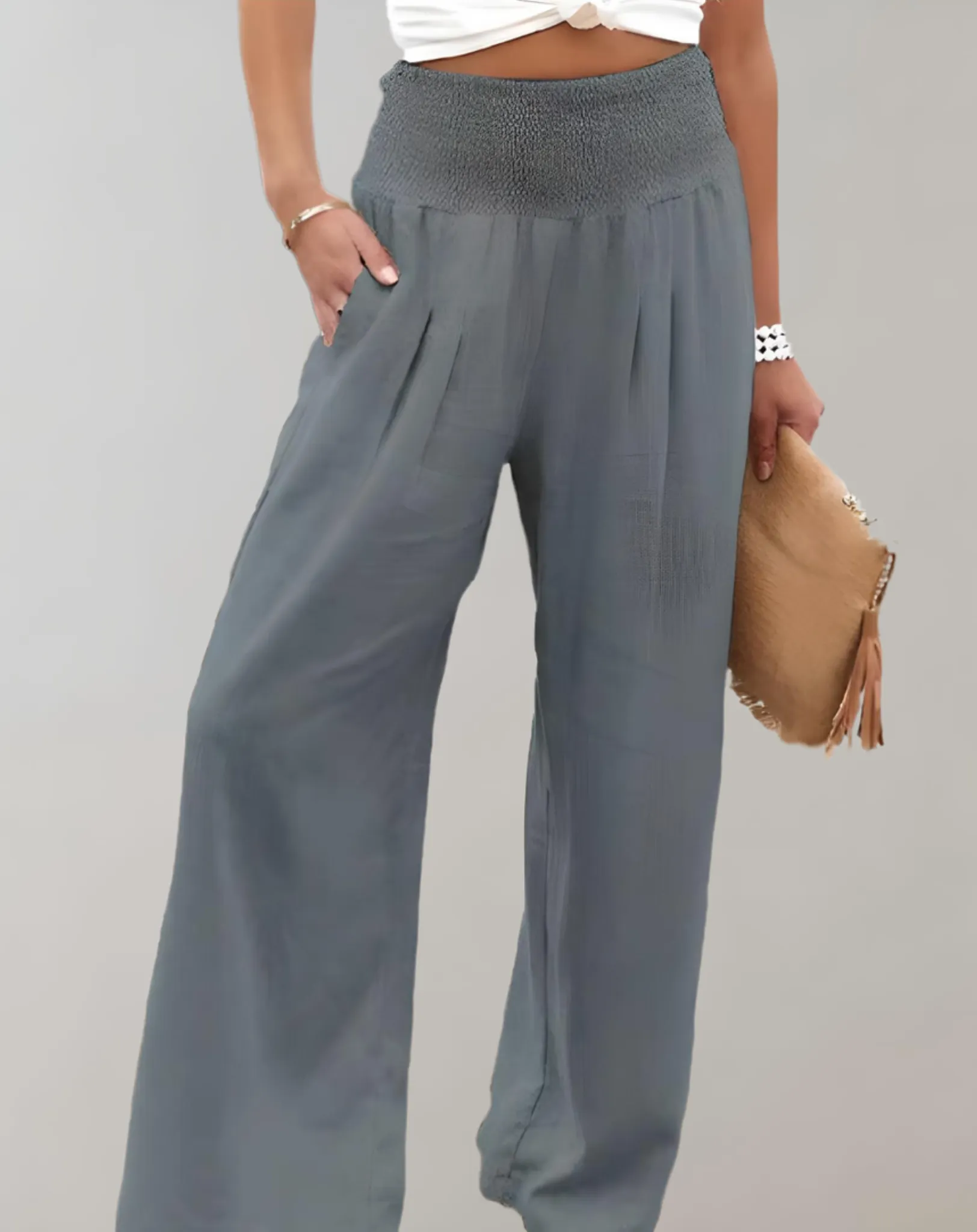 Erica | Wide Pleat Pants | Elegant Casual Style | Lightweight Fabric