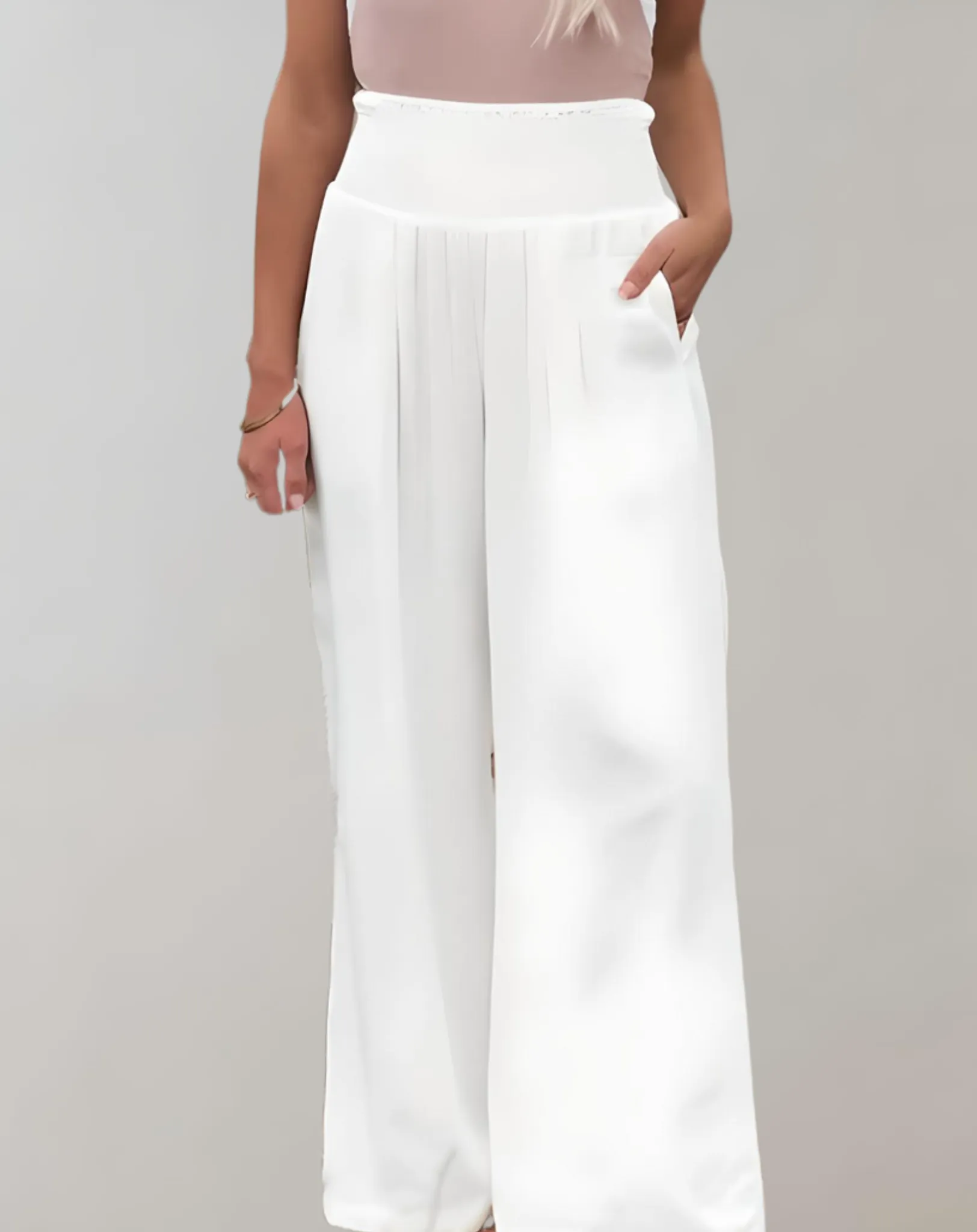 Erica | Wide Pleat Pants | Elegant Casual Style | Lightweight Fabric