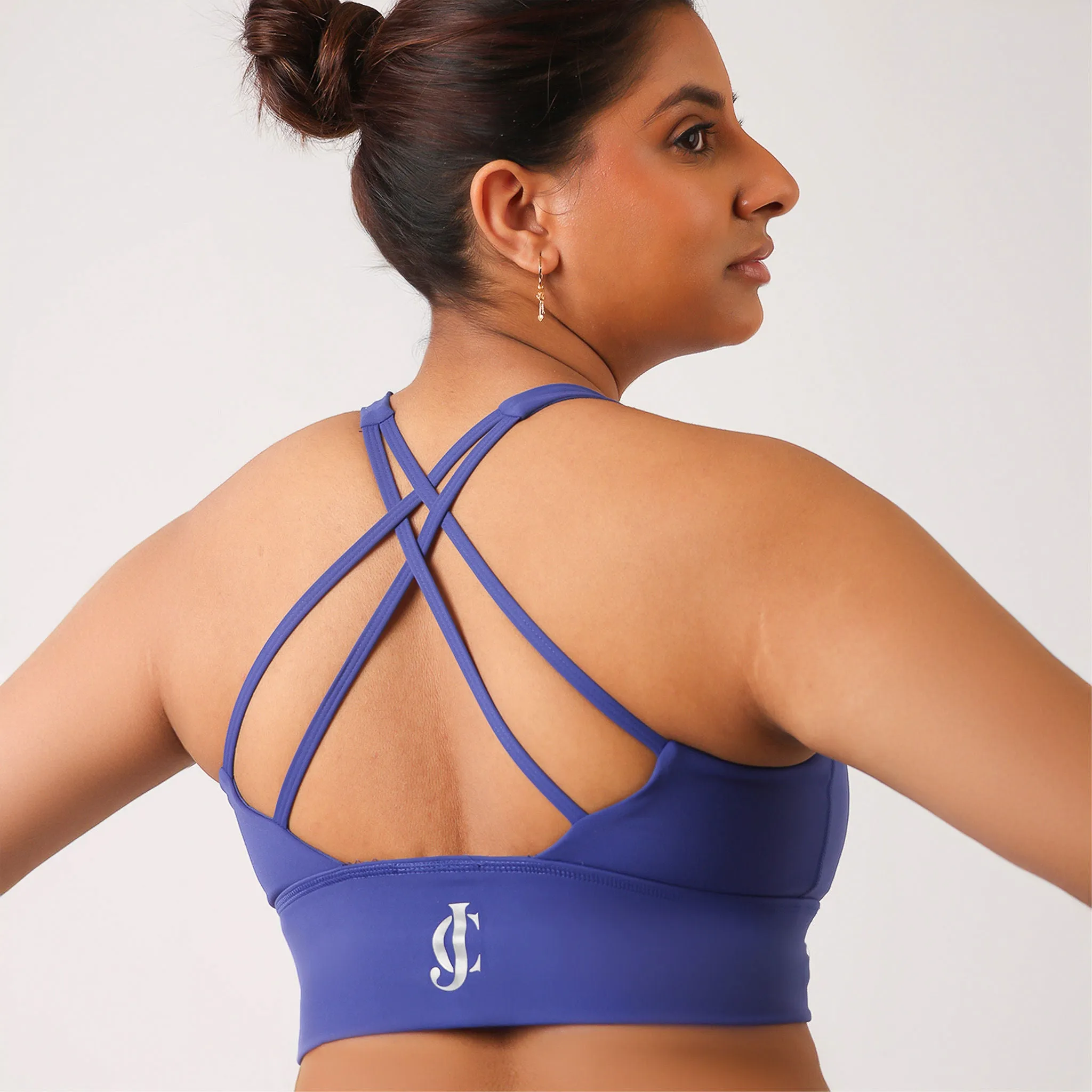 Evolve blueberry Criss Cross Sports Bra