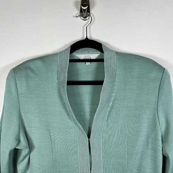 Exclusively Misook Blue Cardigan Sweater Women’s Size XL Shoulder Pads Vintage