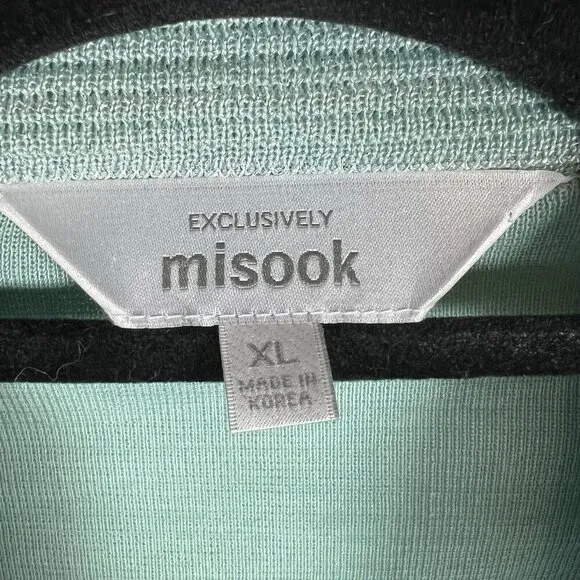 Exclusively Misook Blue Cardigan Sweater Women’s Size XL Shoulder Pads Vintage