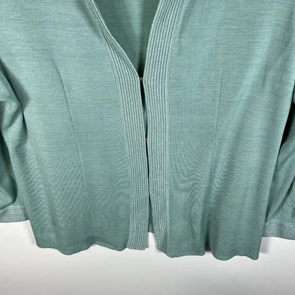 Exclusively Misook Blue Cardigan Sweater Women’s Size XL Shoulder Pads Vintage