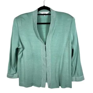 Exclusively Misook Blue Cardigan Sweater Women’s Size XL Shoulder Pads Vintage