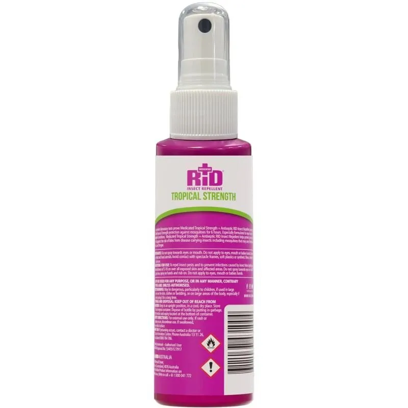 [Expiry: 03/2027] RID Medicated Insect Repellent Tropical Strength   Antiseptic Pump Spray 100mL