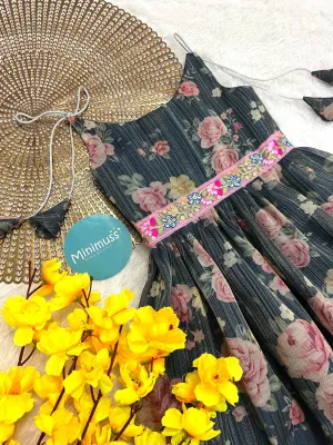 F20 LUSHBEBE NAVY BLUE TISSUE FROCK
