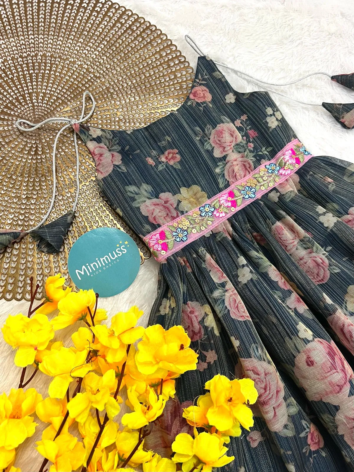 F20 LUSHBEBE NAVY BLUE TISSUE FROCK