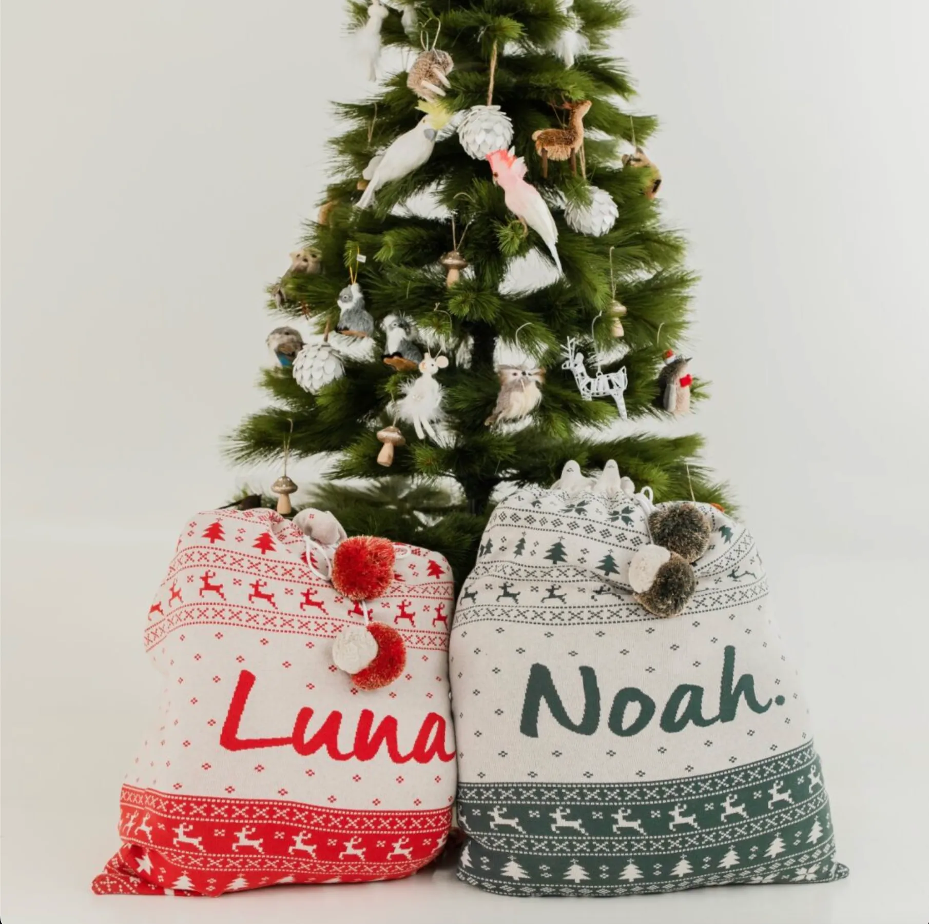 Fair Isle Santa Sack - Dark Forest