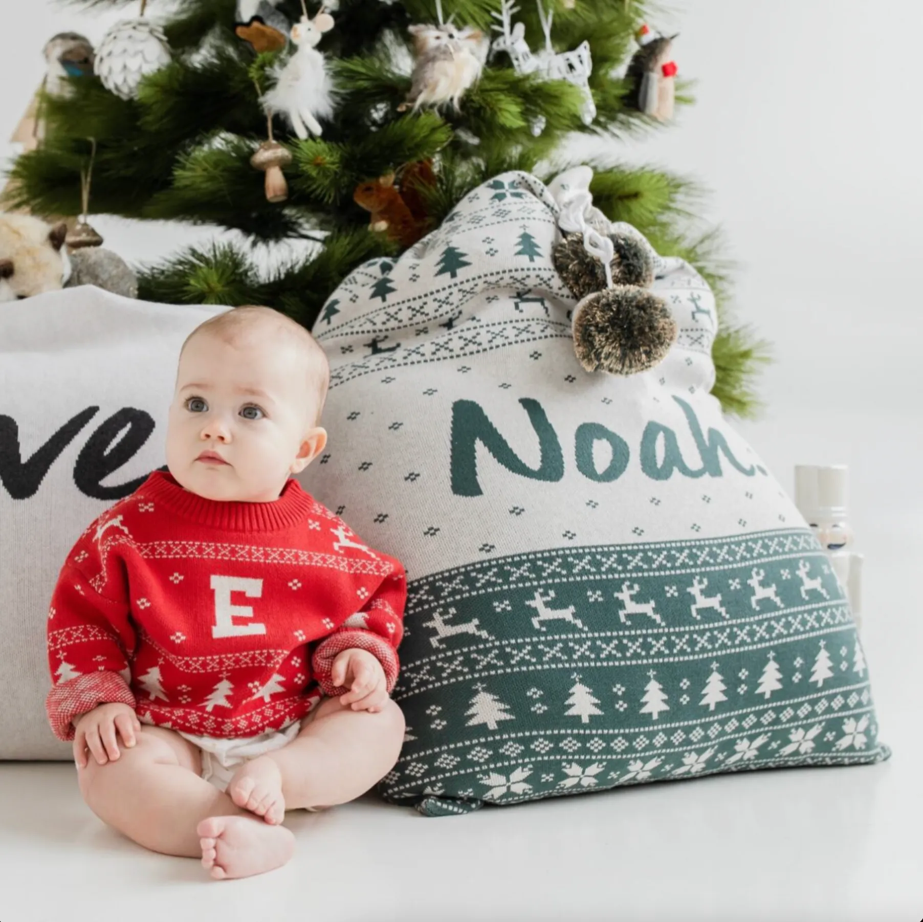 Fair Isle Santa Sack - Dark Forest