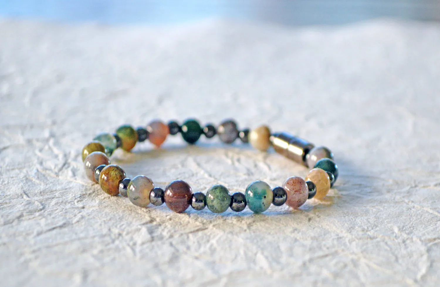 Fancy Jasper and Hematite Magnetic Bracelet