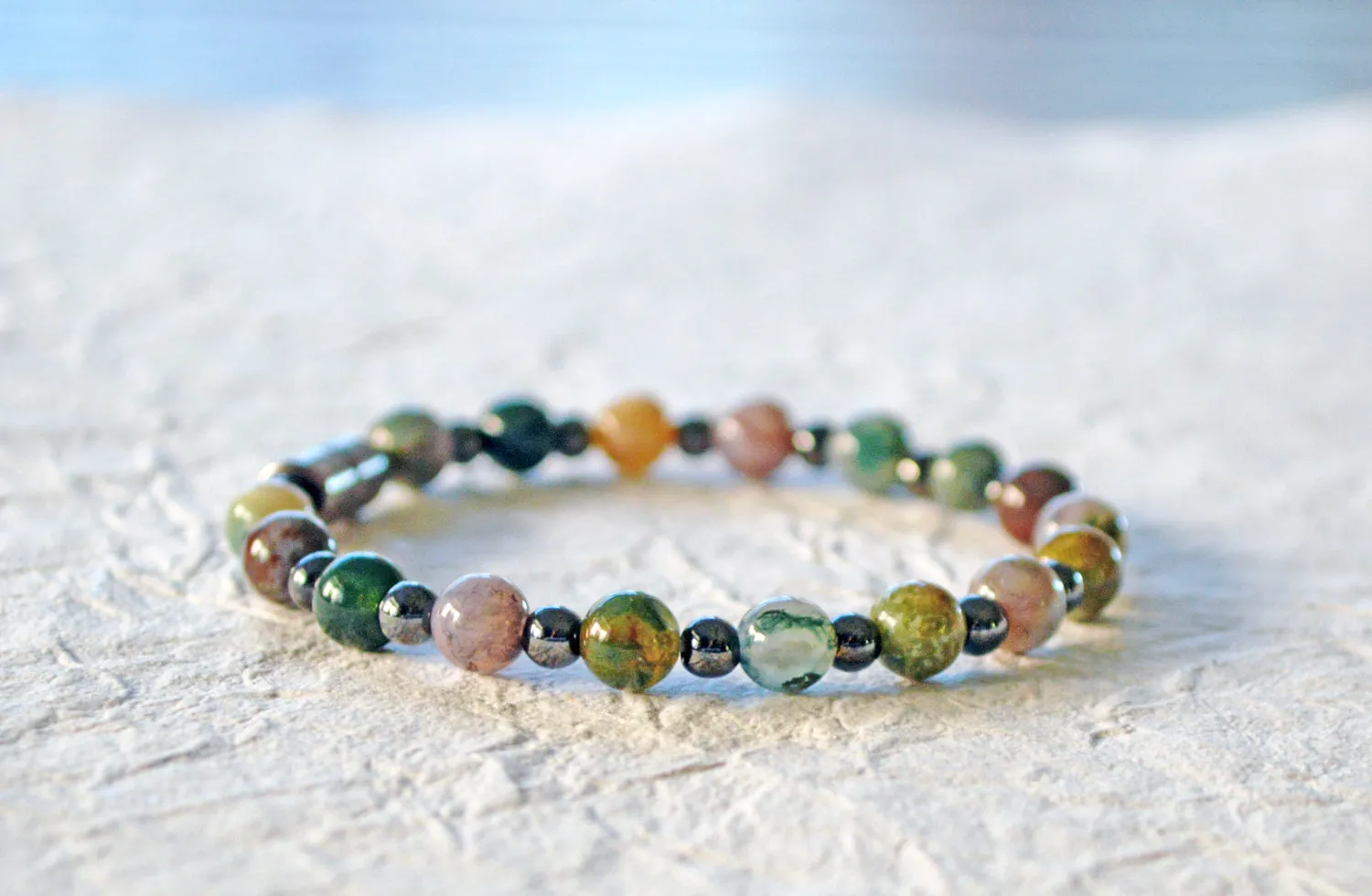 Fancy Jasper and Hematite Magnetic Bracelet