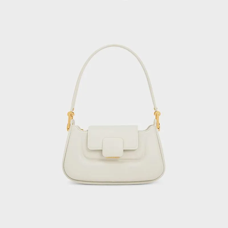Fashion Silk-Lined TPU Crossbody Baguette Bag