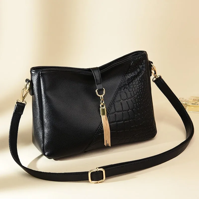 Fashion Tassel Shoulder Bag Pu Leather Lady Messenger Small Bag