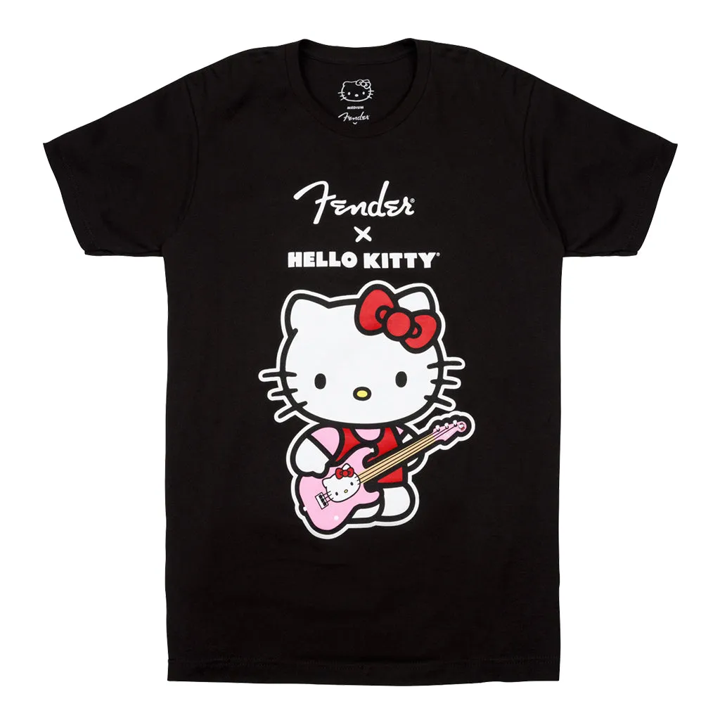 Fender Hello Kitty Front Logo Black Tee Small