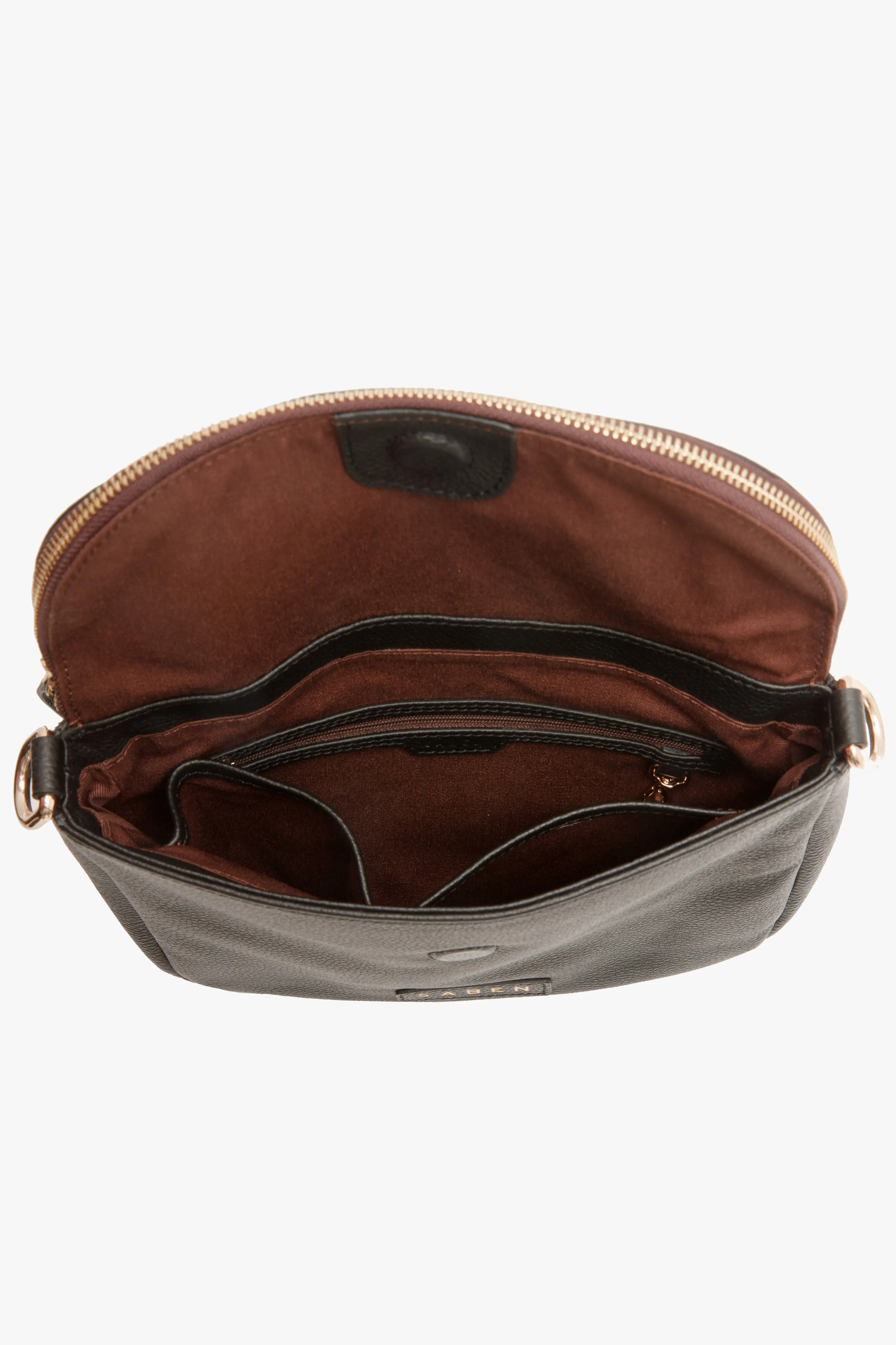 FiFi Black Fold Over Leather Shoulder Bag