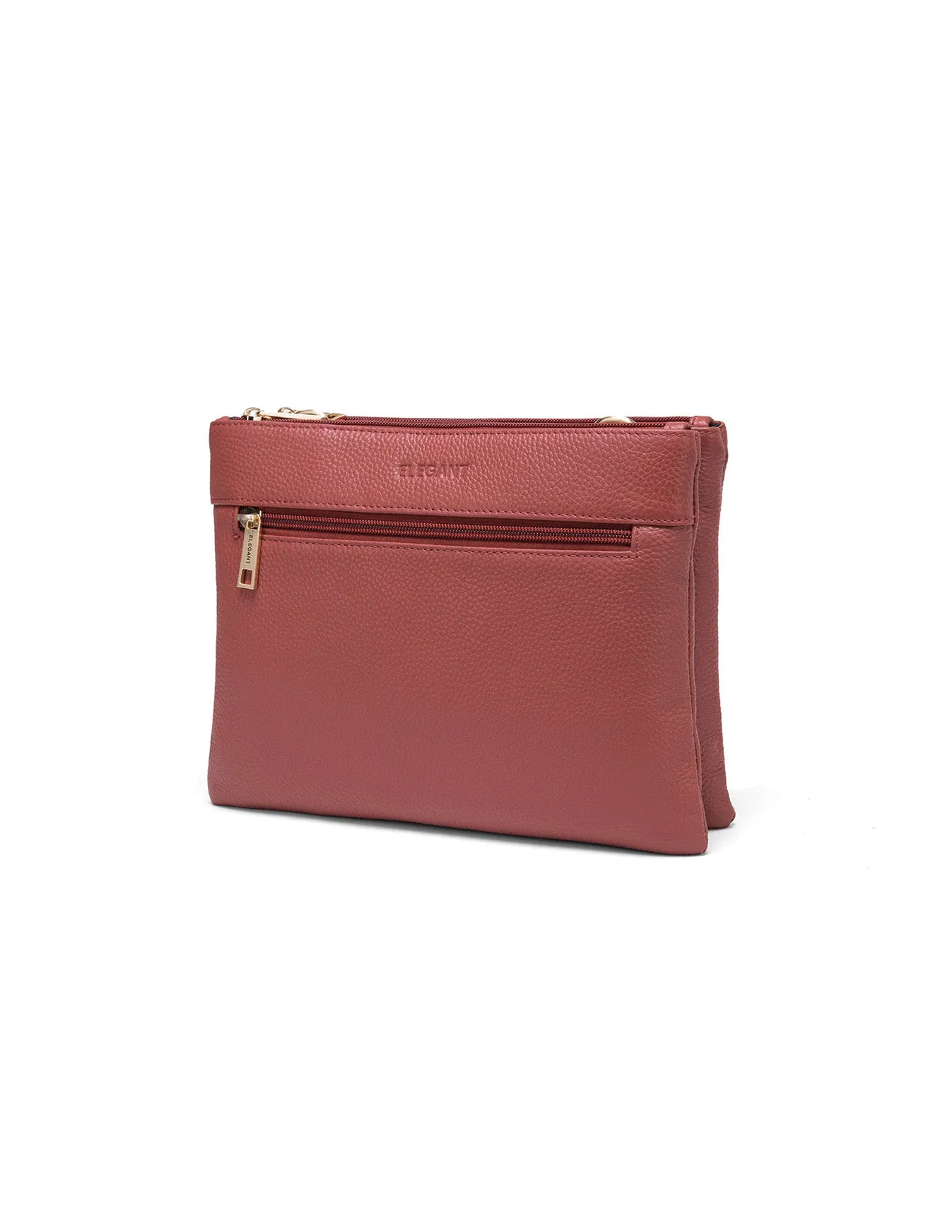 FLYNN LEATHER CROSS BODY BAG-E1-0832-BRICK- SALE