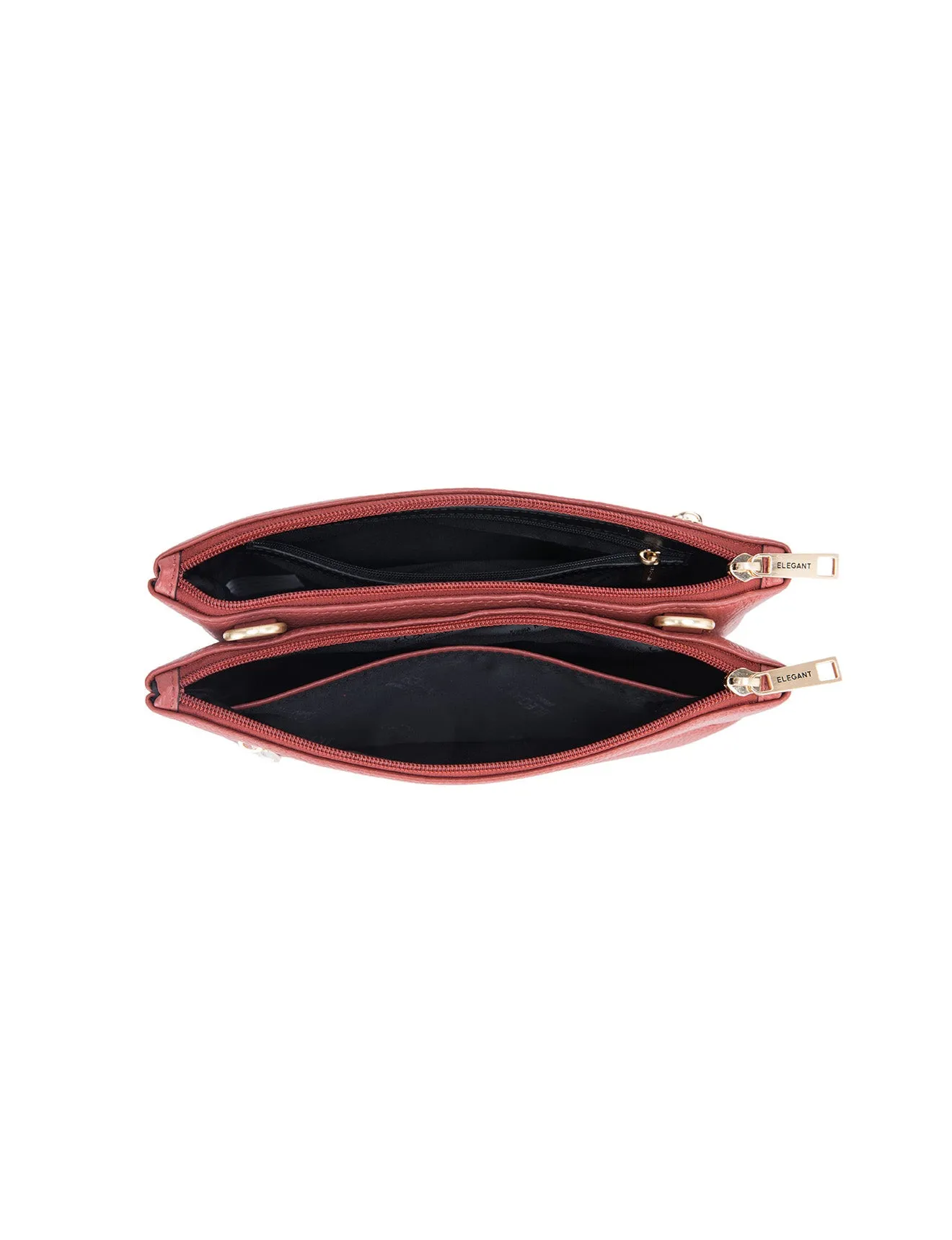 FLYNN LEATHER CROSS BODY BAG-E1-0832-BRICK- SALE