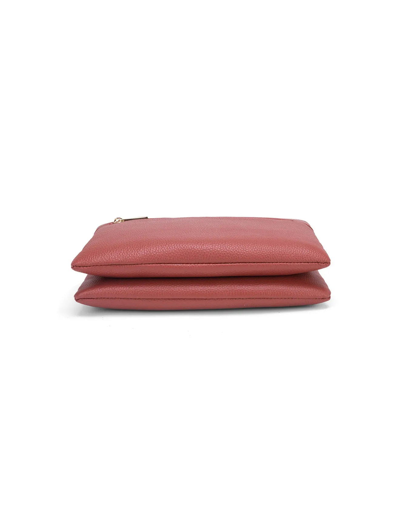 FLYNN LEATHER CROSS BODY BAG-E1-0832-BRICK- SALE