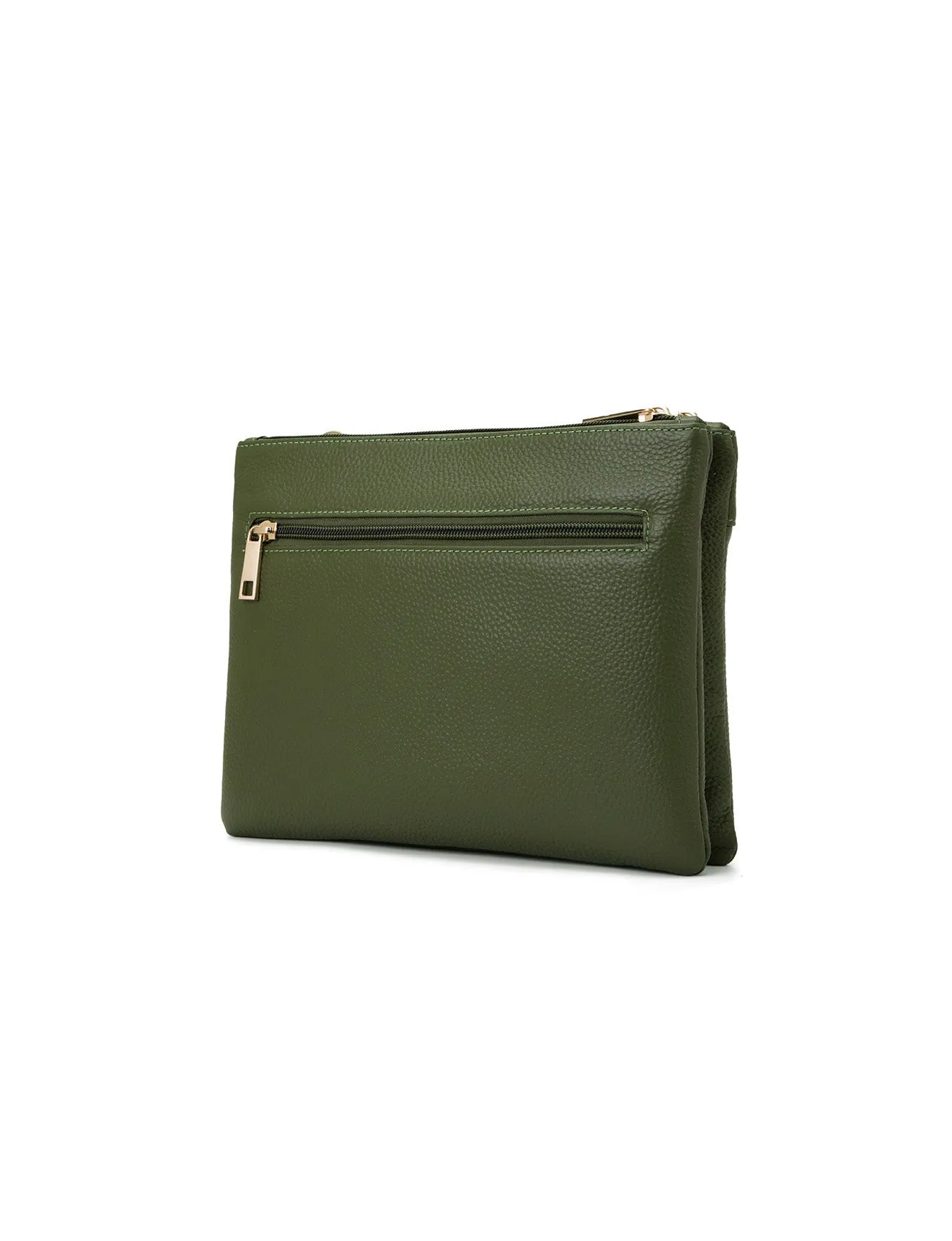 FLYNN LEATHER CROSS BODY BAG-E1-0832-OLIVE