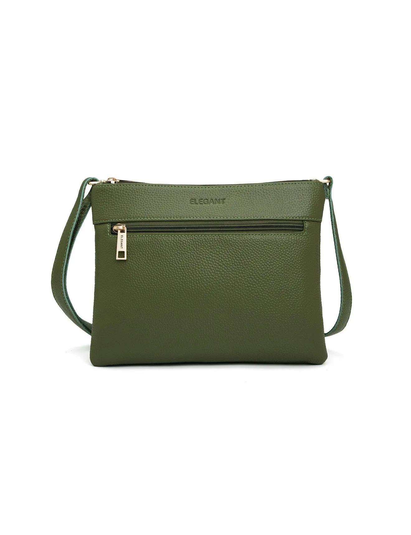 FLYNN LEATHER CROSS BODY BAG-E1-0832-OLIVE