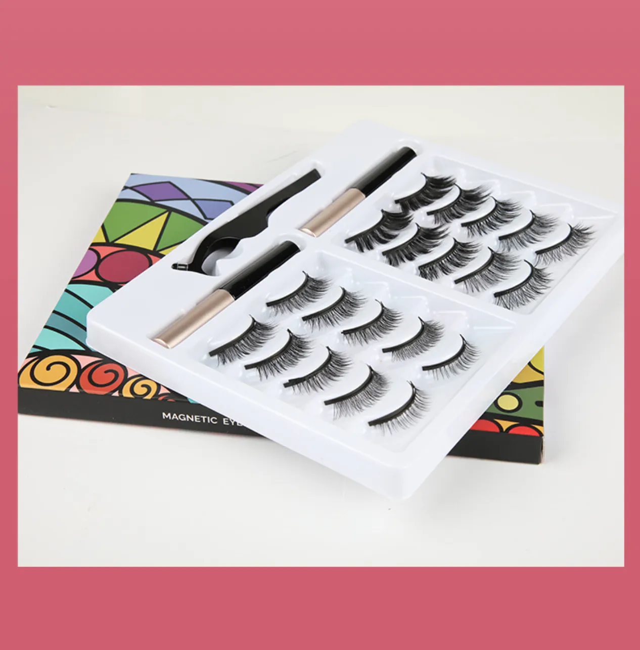 Fofosbeauty 10 Pairs Upgraded 3D 5D Magnetic Eyelashes Kit with Tweezers & 2 Tubes of Magnetic Eyeliner