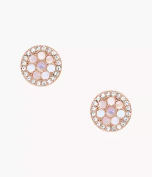 Fossil Disc Mother-of-Pearl Stud Earrings