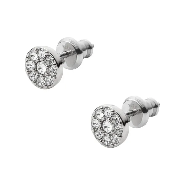 Fossil Disc Silver-Tone Stud Earrings