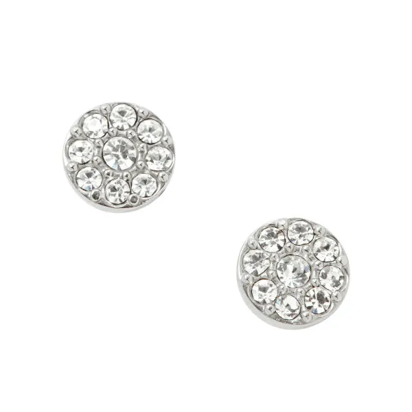 Fossil Disc Silver-Tone Stud Earrings