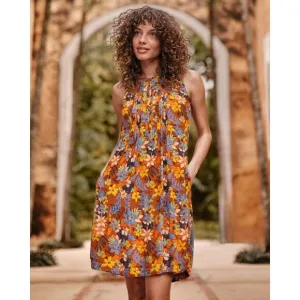 Garnet Hill Livvy Crêpe Button Front Sleeveless Floral Mini Dress Size Large